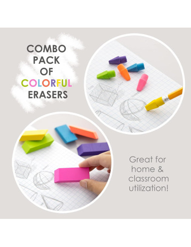 BAZIC Borradores de Punta de Lápiz y Bloque - 12 Unidades