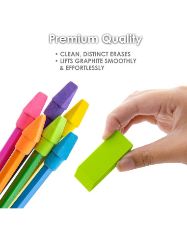 BAZIC Borradores de Punta de Lápiz y Bloque - 12 Unidades