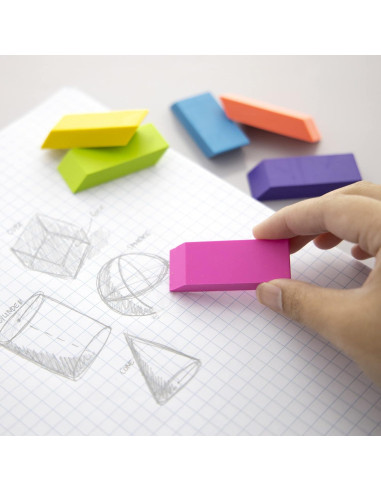 BAZIC Borradores de Punta de Lápiz y Bloque - 12 Unidades