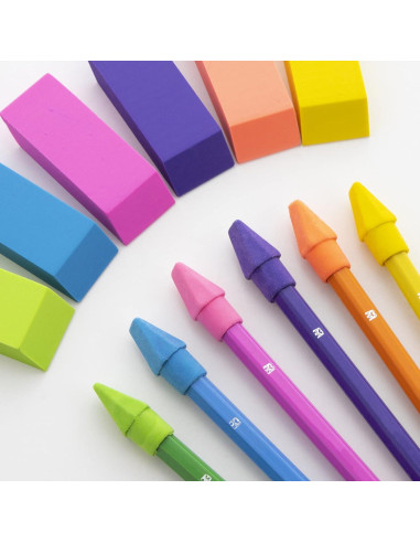 BAZIC Borradores de Punta de Lápiz y Bloque - 12 Unidades