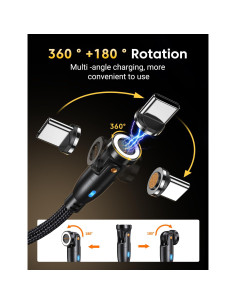 Cable de Carga Magnético USB C A.S Gen3 60W 1m x 1m - 2 Piezas 2