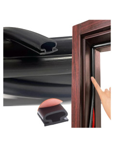 Sello de Aislamiento Acústico GOKINDOR 6m Negro para Puertas