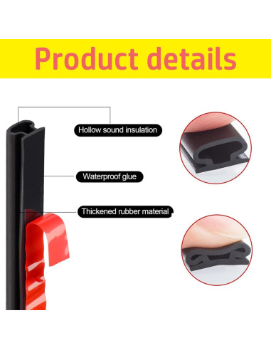 Sello de Aislamiento Acústico GOKINDOR 6m Negro para Puertas