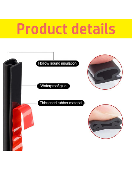 Sello de Aislamiento Acústico GOKINDOR 6m Negro para Puertas