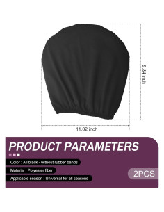 Funda de Reposacabezas de Coche AWGUKA 2 PCS Negra Transpirable 2