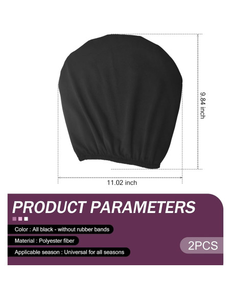 Funda de Reposacabezas de Coche AWGUKA 2 PCS Negra Transpirable