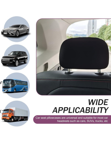 Funda de Reposacabezas de Coche AWGUKA 2 PCS Negra Transpirable