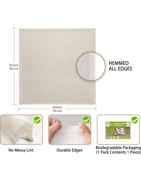 Paños de Queso Orgánicos Olicity 20x20 cm, Certificado GOTS Paños de Queso Orgánicos Olicity 20x20 cm, Certificado GOTS