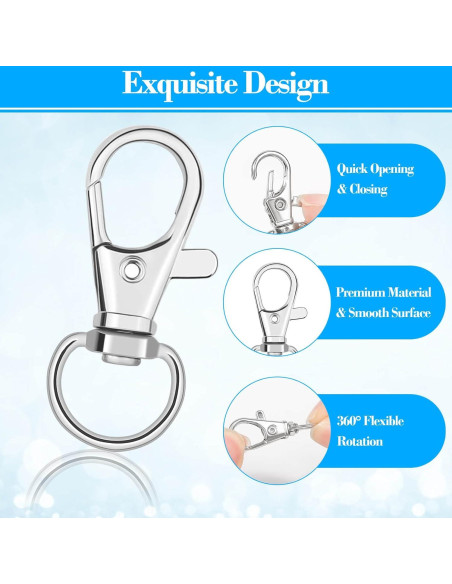 Clip de Gancho Giratorio Tipo Langosta Anezus - 50 Piezas