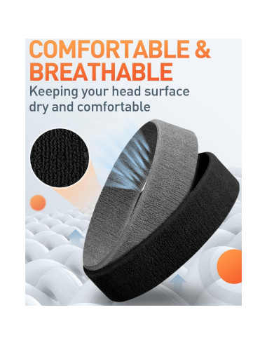 Banda de Sudor Tanluhu Unisex para Correr y Deportes - Negro