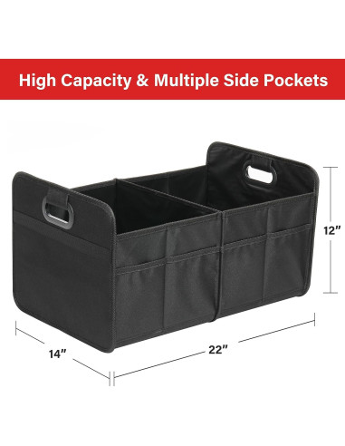 Organizador de Maletero Simple Deluxe Negro 2 Compartimentos Plegable