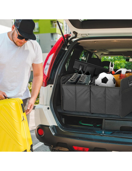 Organizador de Maletero Simple Deluxe Negro 2 Compartimentos Plegable
