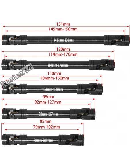 Eje de Transmisión CVD Dantenron 1/10 para Crawler RC 104-150mm