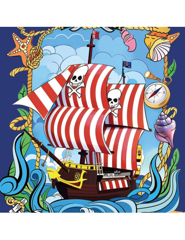 Conjunto de Bloques de Construcción Barco Pirata Barbanegra 1035 Piezas