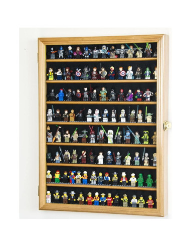 Gabinete de Exhibición para 110+ Mini Figuras Negro - Madera de Haya