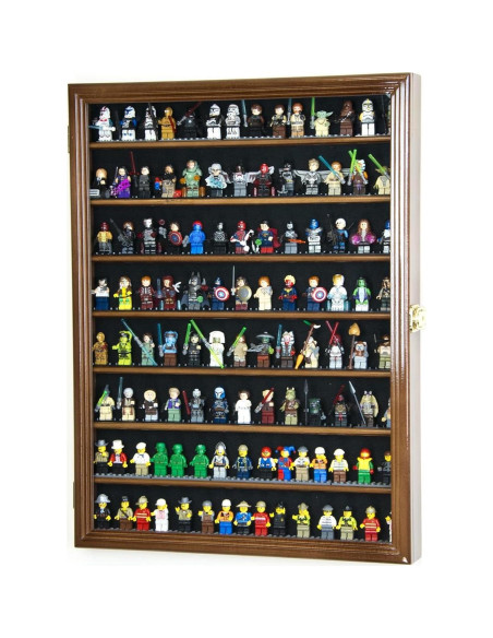 Gabinete de Exhibición para 110+ Mini Figuras Negro - Madera de Haya