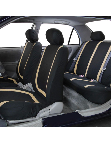 Cubiertas de Asiento de Automóvil TLH Beige Universal 2 Piezas Cubiertas de Asiento de Automóvil TLH Beige Universal 2 Piezas