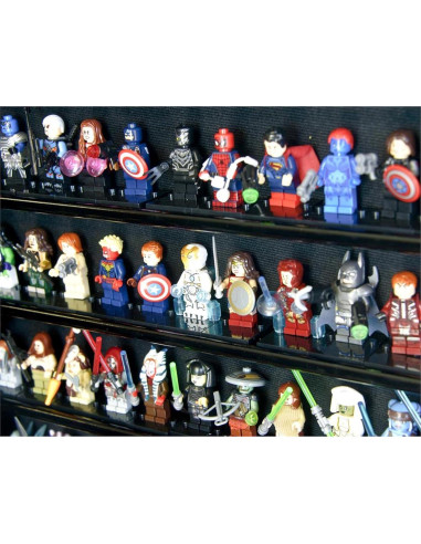 Gabinete de Exhibición para 110+ Mini Figuras Negro - Madera de Haya