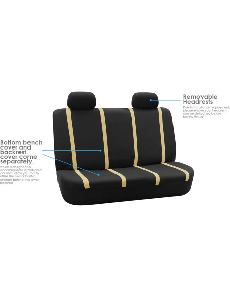 Cubiertas de Asiento de Automóvil TLH Beige Universal 2 Piezas Cubiertas de Asiento de Automóvil TLH Beige Universal 2 Piezas