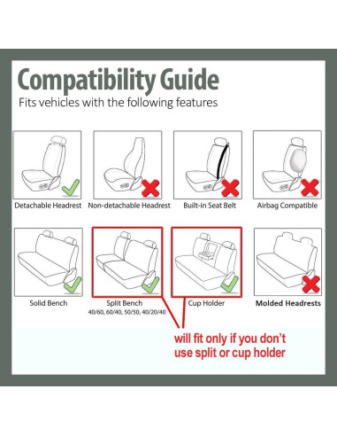 Cubiertas de Asiento de Automóvil TLH Beige Universal 2 Piezas