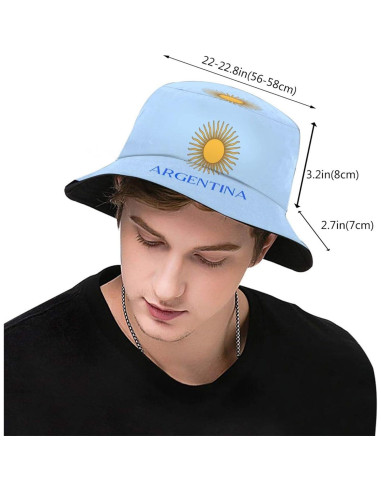 Sombrero de Cubo Unisex FHSUISN Bandera de Argentina 57 cm