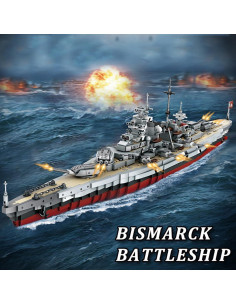 Conjunto de Bloques de Construcción Acorazado Bismarck Gonli 2081 Piezas 2