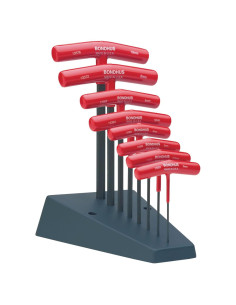 Juego de 8 Mangos en T Hexagonales Bondhus 2-10mm con Soporte