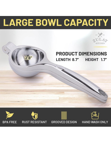 Exprimidor de Limón Zulay Kitchen Mango Curvado 0.5L Cromo