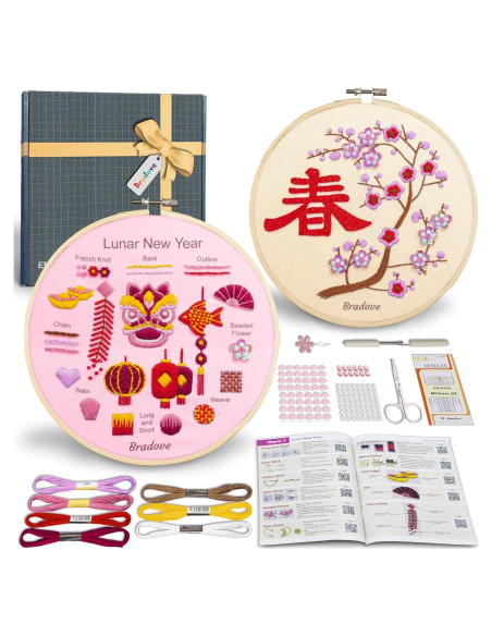 Kit de Bordado Bradove Año Nuevo Lunar - Todo Incluido