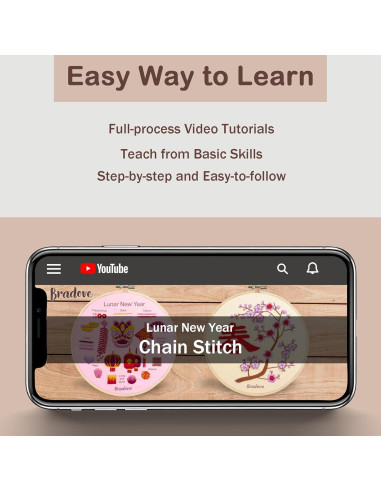 Kit de Bordado Bradove Año Nuevo Lunar - Todo Incluido