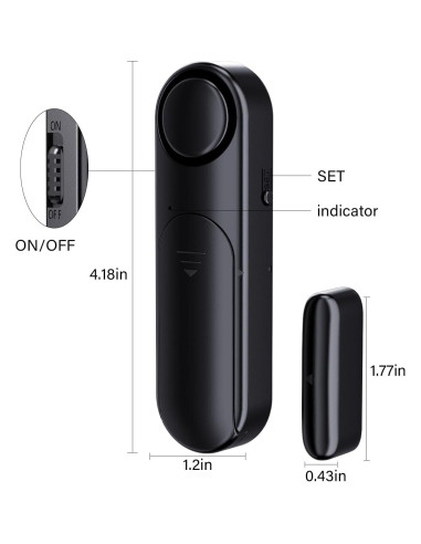 Alarma de Puerta y Ventana METAK con Control Remoto - 120dB