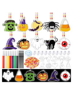 Kit de Manualidades Halloween Sonwyoung 30 Suncatchers Brillantes