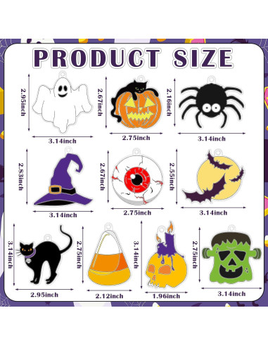 Kit de Manualidades Halloween Sonwyoung 30 Suncatchers Brillantes