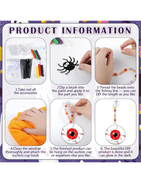 Kit de Manualidades Halloween Sonwyoung 30 Suncatchers Brillantes