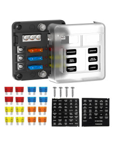 Caja de Fusibles 6 Vías UCkasayfy 12V/24V DC con LED