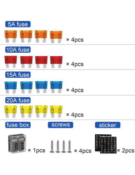 Caja de Fusibles 6 Vías UCkasayfy 12V/24V DC con LED