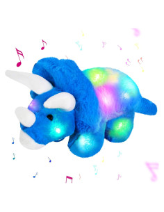 Dinosaurio Triceratops de Peluche Musical Guardias Brillantes 40cm