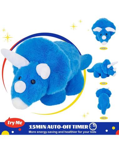 Dinosaurio Triceratops de Peluche Musical Guardias Brillantes 40cm