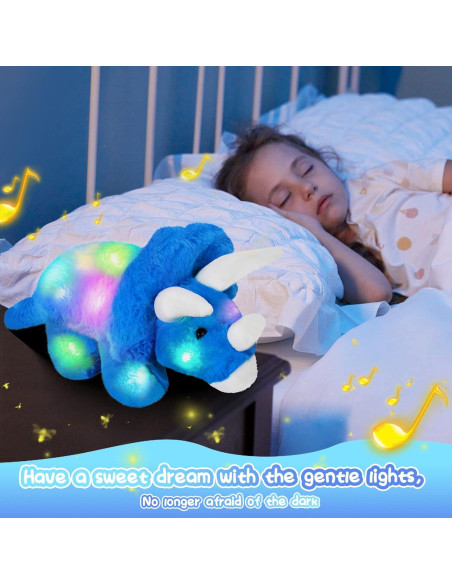 Dinosaurio Triceratops de Peluche Musical Guardias Brillantes 40cm