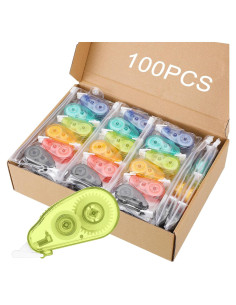 Chivao 100 Cintas Correctoras Plásticas Coloridas 4m