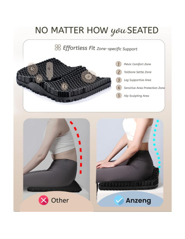 Cojín de Gel TPE Anzeng 43x37 cm Alivio Dolor Cadera
