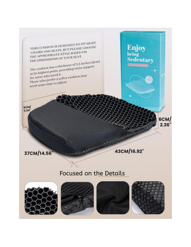 Cojín de Gel TPE Anzeng 43x37 cm Alivio Dolor Cadera