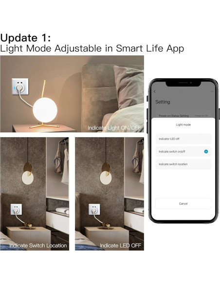 Enchufe Regulador WiFi Inteligente MoesGo Blanco 200W Enchufe Regulador WiFi Inteligente MoesGo Blanco 200W