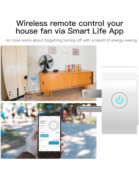 Enchufe Regulador WiFi Inteligente MoesGo Blanco 200W Enchufe Regulador WiFi Inteligente MoesGo Blanco 200W