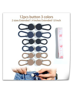 Extensores de Botones para Pantalones Moruiero 12 Pcs 1.52-1.78 cm