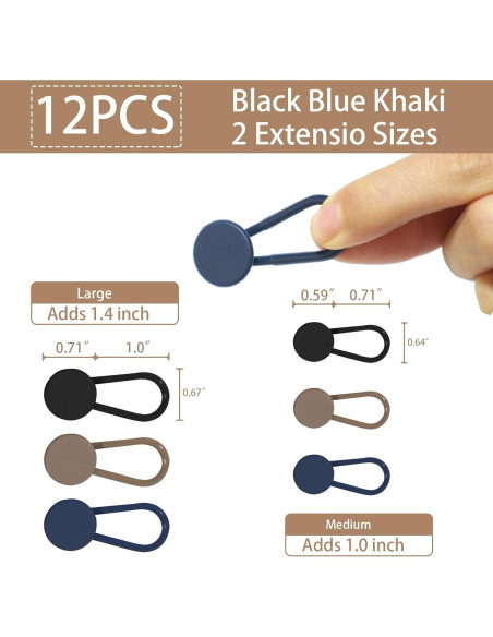 Extensores de Botones para Pantalones Moruiero 12 Pcs 1.52-1.78 cm Extensores de Botones para Pantalones Moruiero 12 Pcs 1.52-1.78 cm