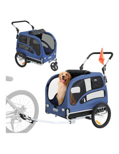 Remolque de Bicicleta para Perros VEVOR 45 kg Plegable Negro