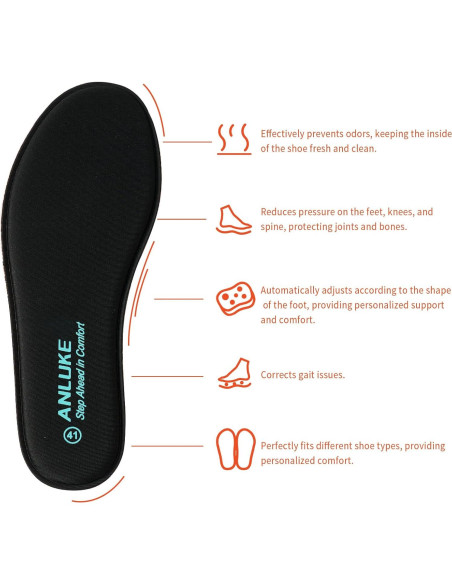 Plantillas de Espuma de Memoria ANLUKE para Hombres y Mujeres - Alivio del Dolor y Comodidad