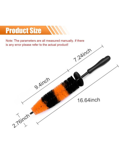 Cepillo para Ruedas de Coche SMILFUY 42.24 cm Naranja y Negro