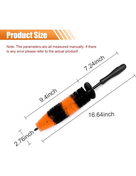 Cepillo para Ruedas de Coche SMILFUY 42.24 cm Naranja y Negro